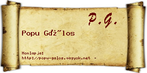 Popu Gálos névjegykártya